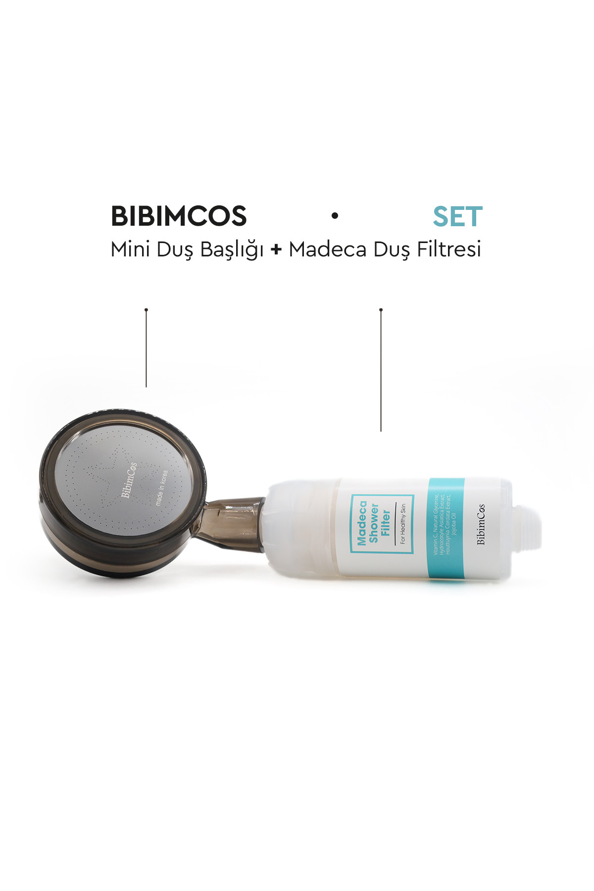 Bibimcos Mini Duş Başlığı + Madeca Duş Filtresi