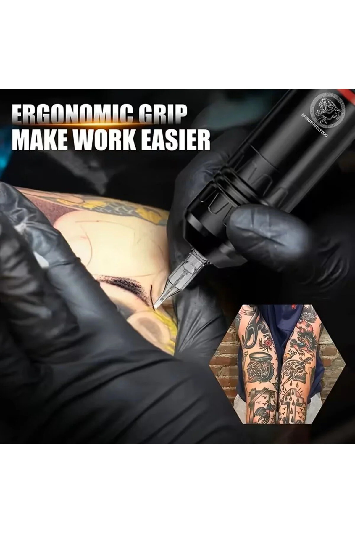 Kalecikli Company Profesyonel Kablosuz Dijital Ekranlı Şarjlı Pen Tattoo Dövme Seti Ve Kalıcı Makyaj Makinesi Seti - Görsel 2