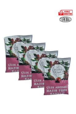 Abdullah Efendi HAZIR TÜRK KAHVESİ AROMALI 100 GR 4 ADET ÇİLEK AROMALI