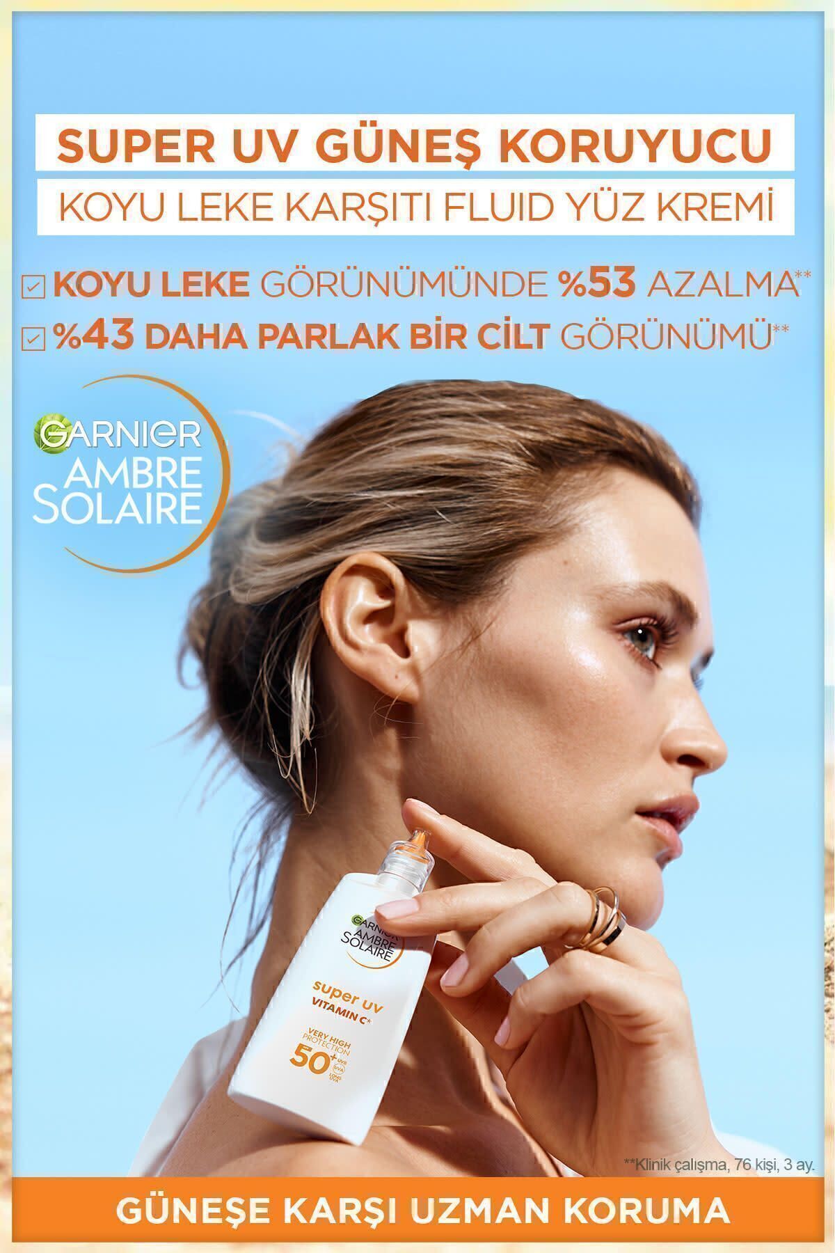 Garnier Ambre Solaire Super UV C Vitamini Koyu Leke Karşıtı Fluid Krem SPF50+ 40ML - Görsel 3