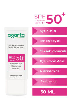 Agarta Cilt Tonu Eşitleyici Renkli Kapatıcı Etkili 50 Ml Spf+50 Güneş Kremi