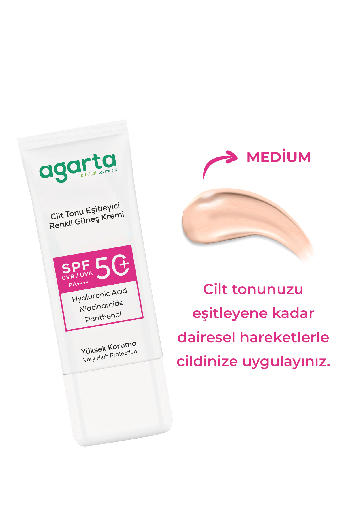 Agarta Cilt Tonu Eşitleyici Renkli Kapatıcı Etkili 50 Ml Spf+50 Güneş Kremi - Görsel 3