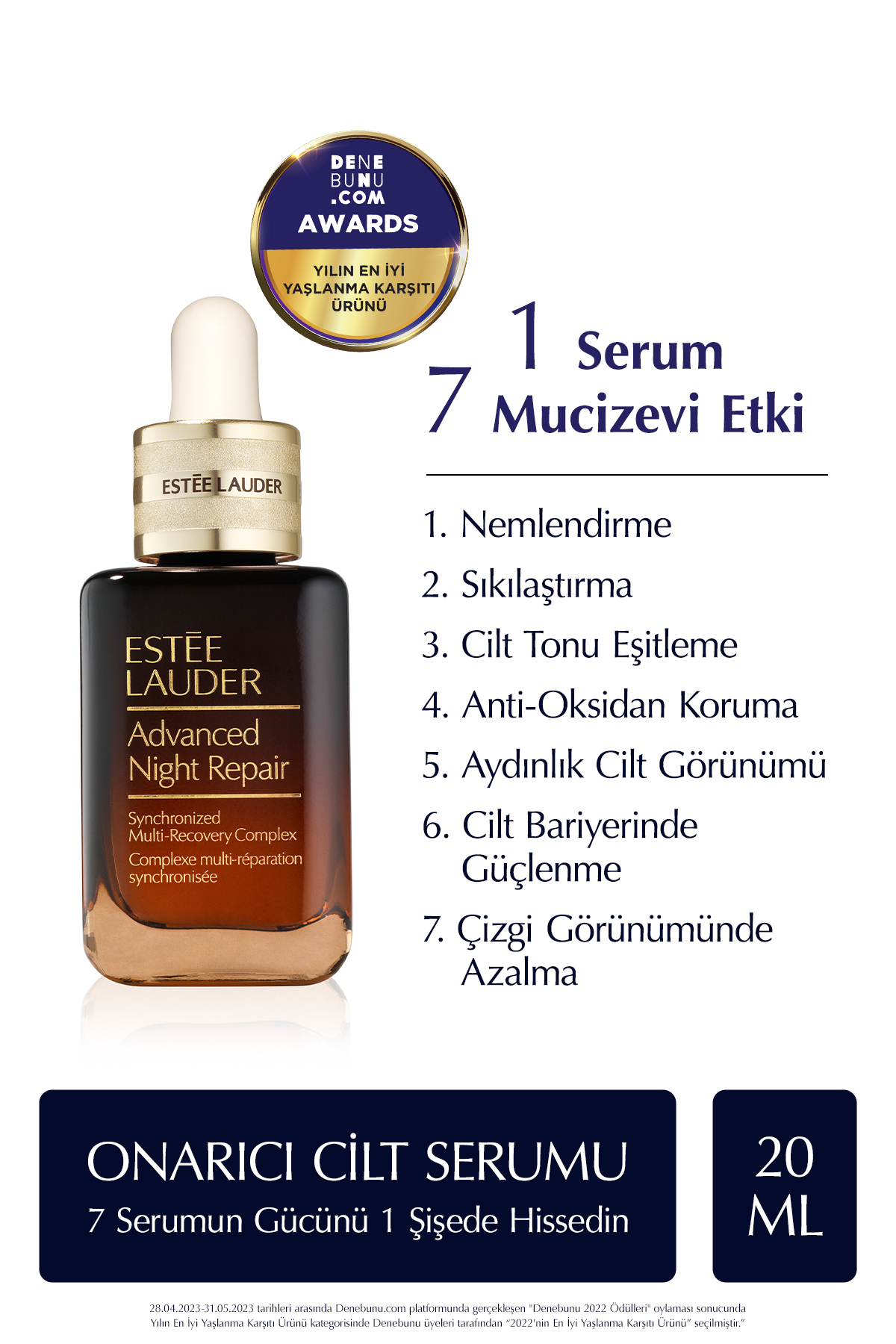 Estee Lauder Onarım & Kolajen 3'lüsü - Advanced Night Repair Serum 20ml+ Supreme Krem 5ml+ Göz Kremi 5ml - Görsel 2