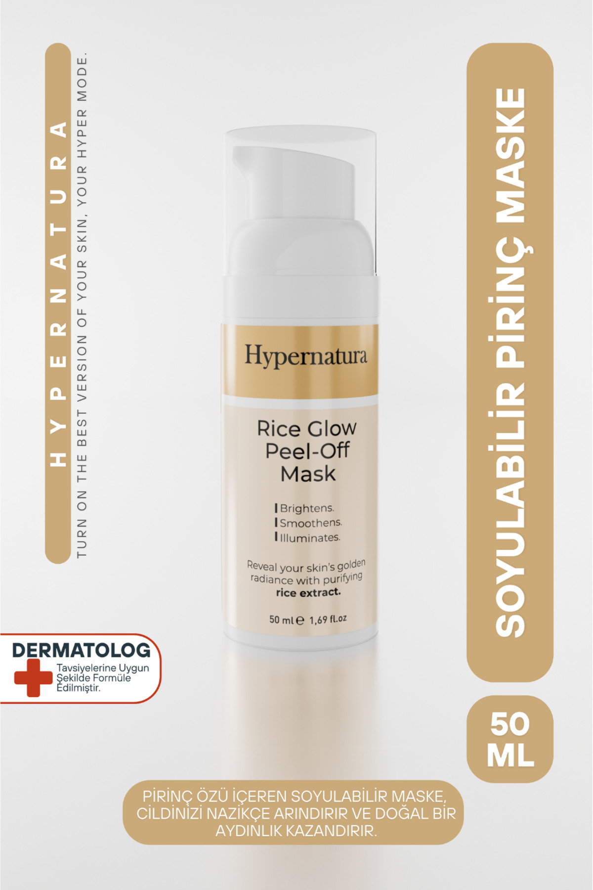Hypernatura Yüzü Anında Parlatan Soyulabilir Pirinç Maskesi - Pirinç Özü ile Aydınlatıcı ve Beyazlatıcı Etki