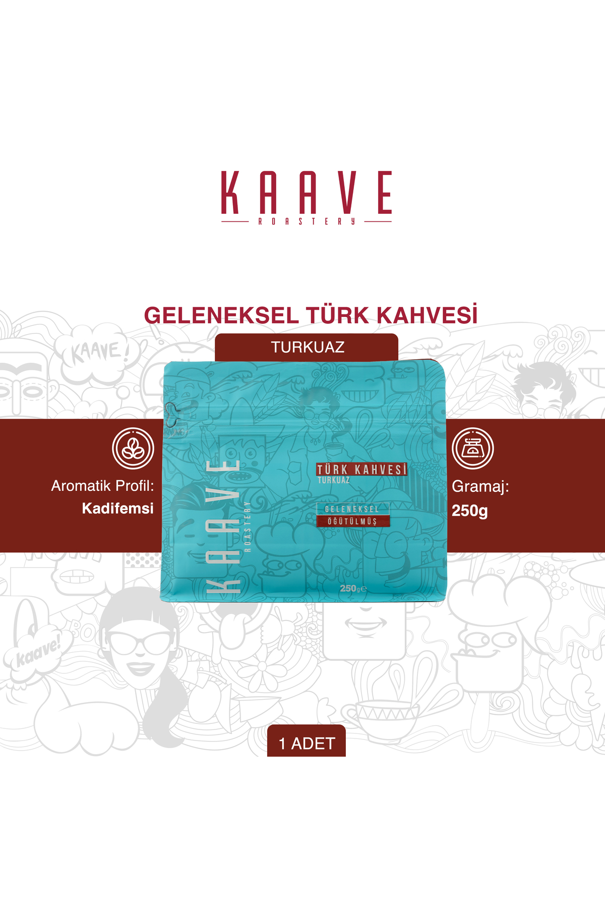 Kaave Roastery Türk Kahvesi Turkuaz 250 gr - Görsel 2