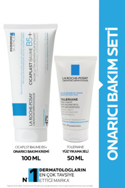 La Roche Posay Onarıcı Cilt Bakım Seti: Cicaplast Baume Nemlendirici 100ml &Toleriane Caring Wash Temizleyici 50ml