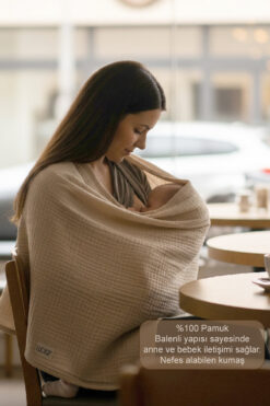 LUCKKA 2 Katlı Balenli Müslin Emzirme Önlüğü