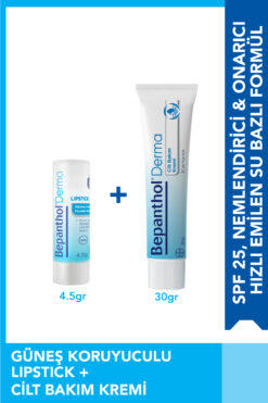 Bepanthol Cilt Kremi 30 gr Spf 30 Günlük Yoğun Nemlendirici Lipstik Dudak Kremi 4,5g - Günlük Yüz, Vücut Bakım