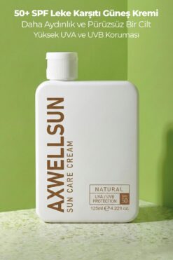 AXWELL SPF 50+ Leke Karşıtı Güneş Kremi 125ml | Nemlendirici & Yüksek Koruma | Beyazlık Bırakmaz