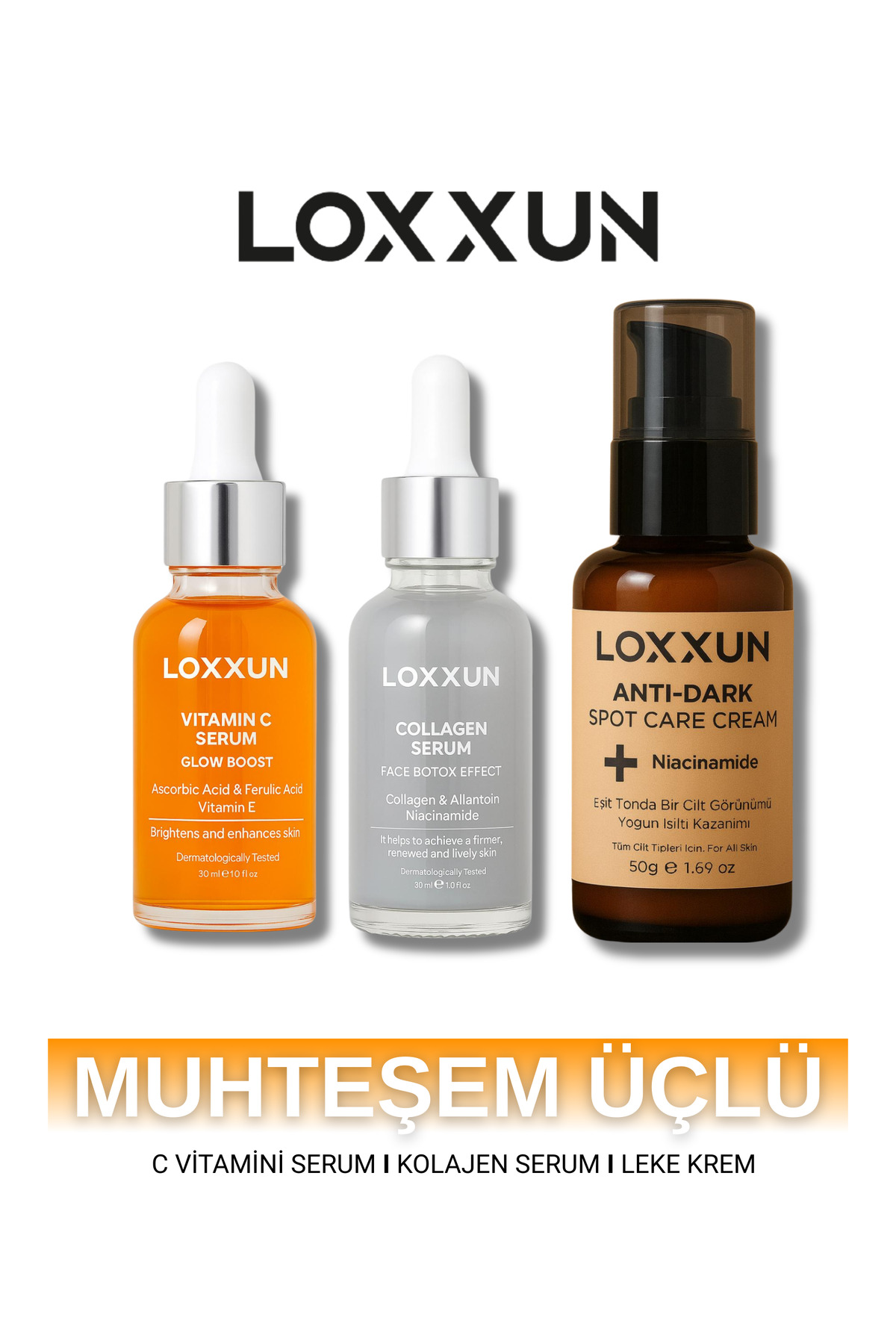 LOXXUN C Vitamini Serumu Kolajen Serumu Leke Kremi Seti