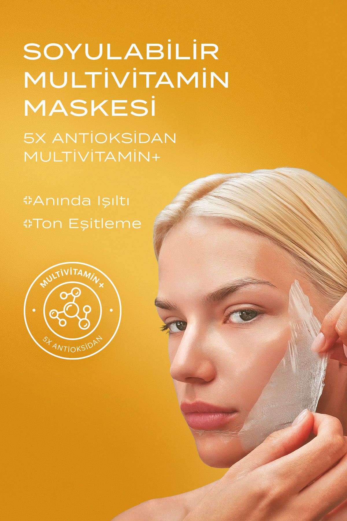 Acqua Perfection Multi Vitamin | C B5 B3 | C Vitamini Cilt Aydınlatıcı ve Leke Karşıtı Soyulabilir Yüz Maskesi 70 ml - Görsel 2