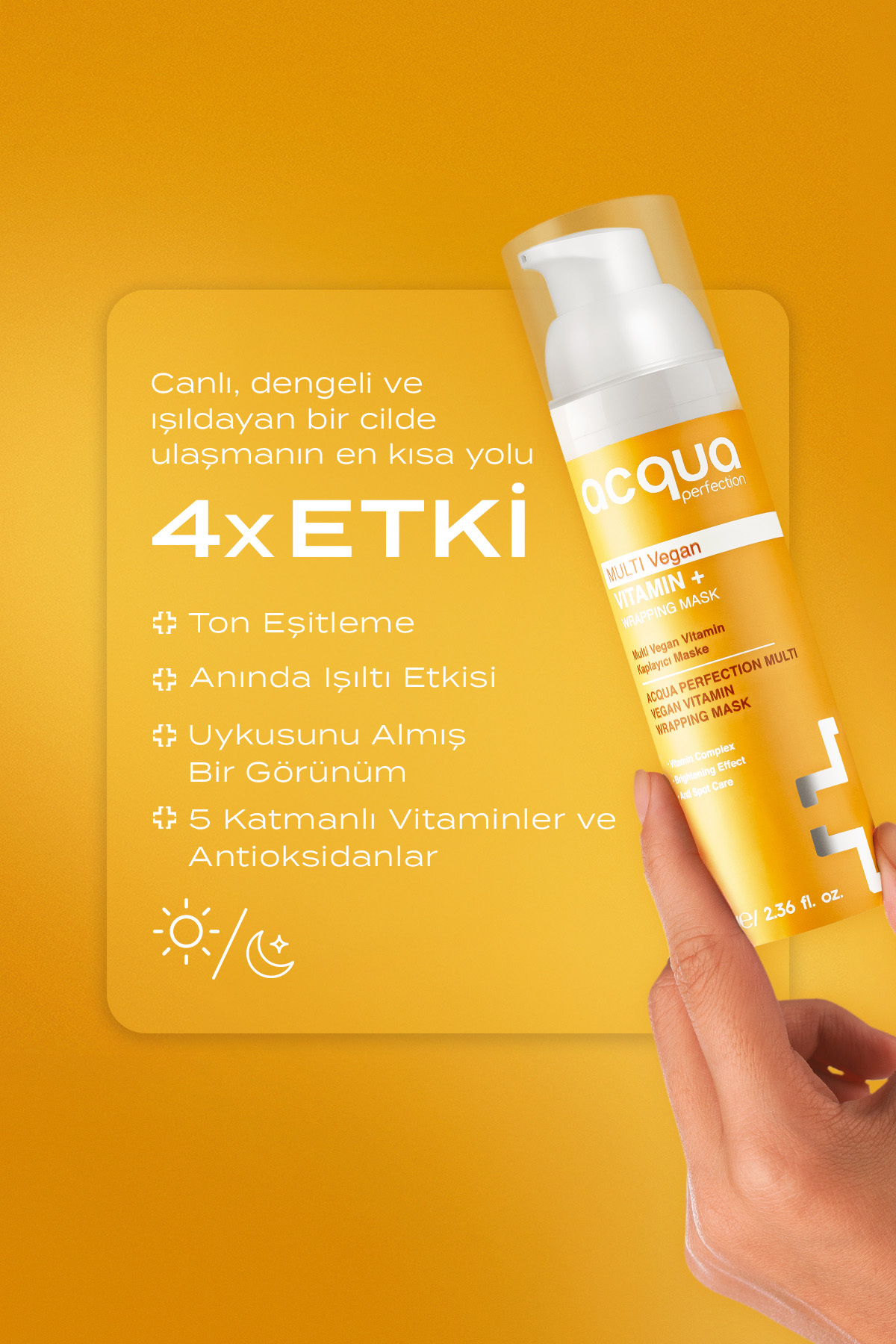 Acqua Perfection Multi Vitamin | C B5 B3 | C Vitamini Cilt Aydınlatıcı ve Leke Karşıtı Soyulabilir Yüz Maskesi 70 ml - Görsel 3