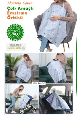 Ferdys Emzirme Önlüğü, Çok Amaçlı Emzirme Örtüsü, Puset Örtüsü %100 Pamuk