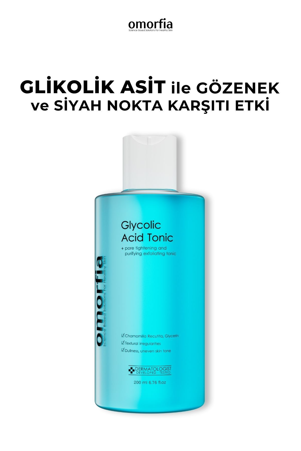 OMORFİA Alman Papatyası Özlü Gözenek Sıkılaştırıcı Ve Arındırıcı Glycolic Acid Tonik 200 ml