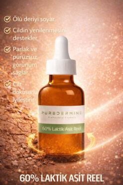 Puredermine %60 Laktik Asit Kimyasal Peeling – Cilt Soyucu, Yenileyici, Parlak & Pürüzsüz Cilt Bakımı