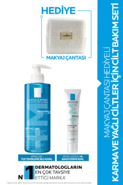 La Roche Posay Makyaj Çantası Hediyeli Karma ve Yağlı Ciltler İçin Effaclar Cilt Bakım Seti