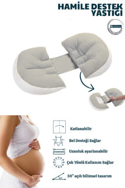 Bebeck Çok Fonksiyonlu Hamile Destek Yastığı Katlanabilir Ayarlanabilir Destekli Hamile Yastığı