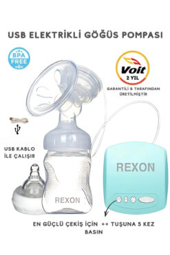 Rexon Elektrikli Göğüs Pompası Masaj Ve Biberon Özellikli Süt Sağma Pompası Mavi