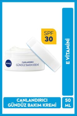 NIVEA SPF30 Canlandırıcı Gündüz Yüz Bakım Kremi 50ml, Normal Ciltler, E Vitamini, 24 Saat Nemlendirici