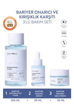 Anyong Bariyer Onarıcı Set (YAŞLANMA VE KIRIŞIKLIK KARŞITI, YENİLEYİCİ VE NEMLENDİRİCİ BAKIM RUTİNİ)