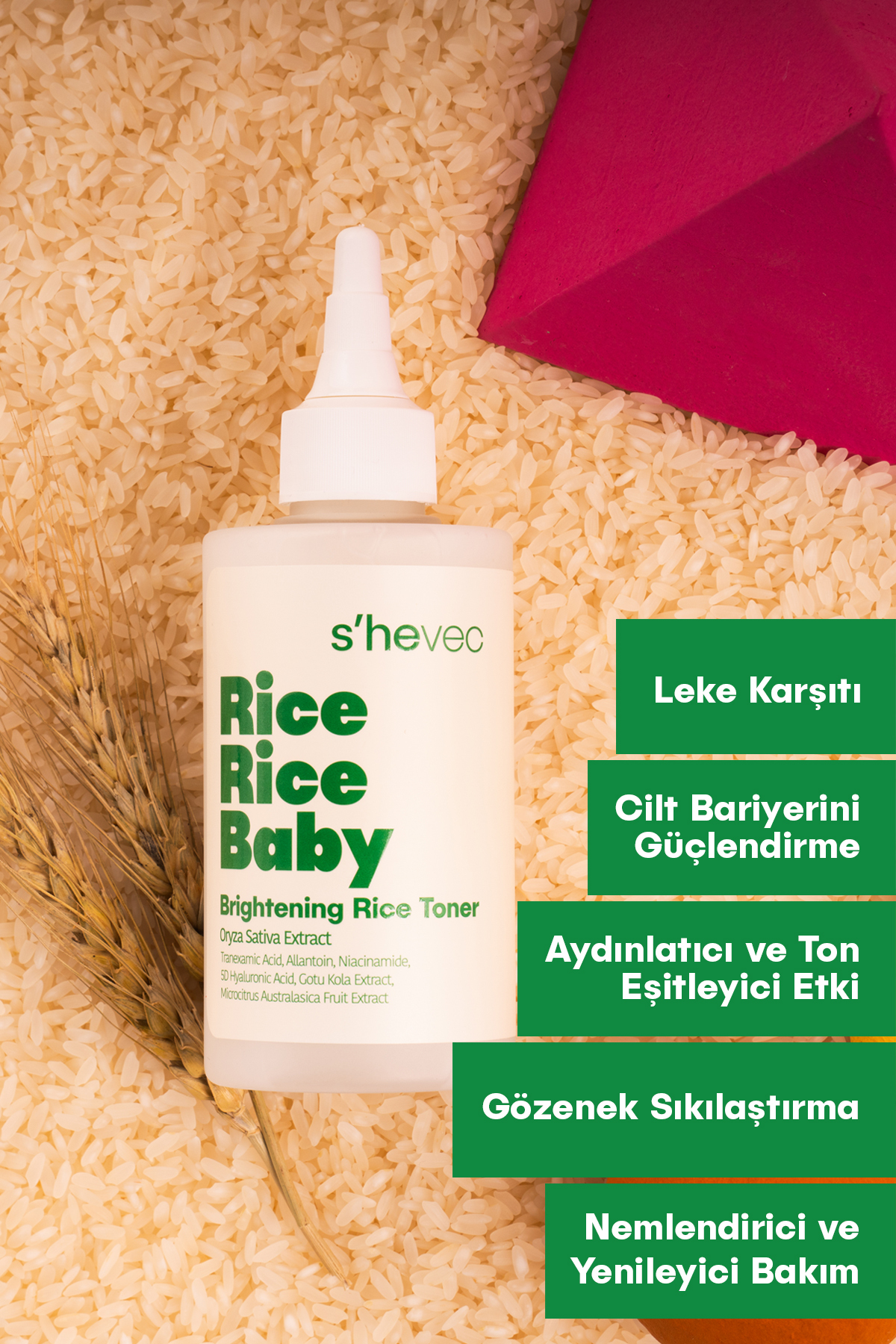 SHE VEC Aydınlatıcı ve Nemlendirici Pirinç Seti - Görsel 2