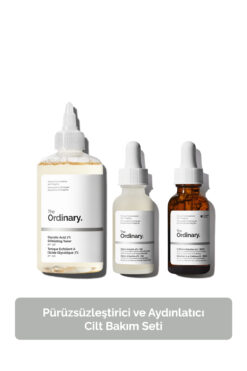 The Ordinary Pürüzsüzleştirici ve Aydınlatıcı Cilt Bakım Seti - Tonik 100ml + Göz Serumu 30ml + Leke Serumu 30ml