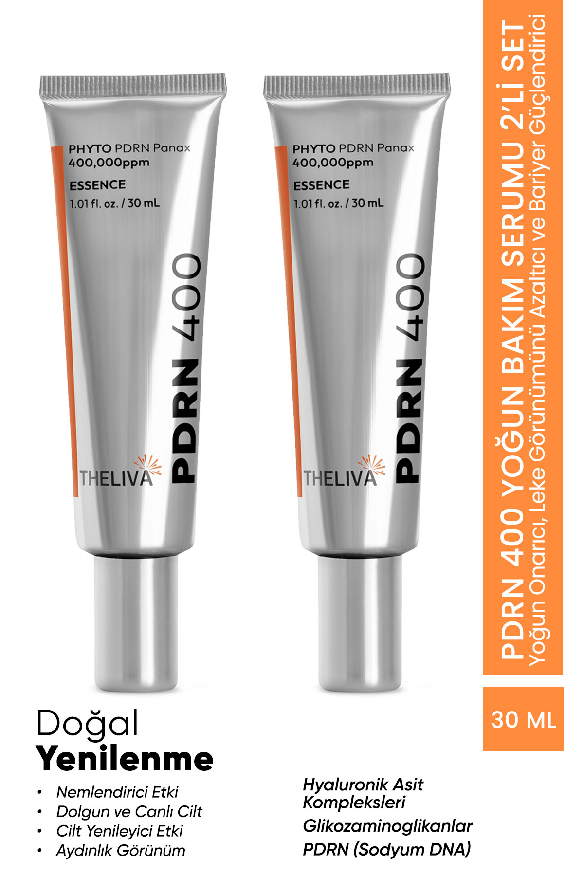 The Liva PDRN Aydınlıtıcı Nemlendirici Yüz Leke Kremi, yaşlanma ve kırışıklık karşıtı, Somon dna 30ml -2 Adet