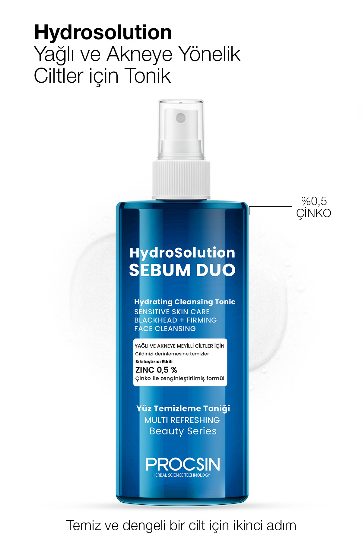 PROCSIN Hydrosolution Yağlı Ve Akneye Yönelik Ciltler Için Tonik 200 ml