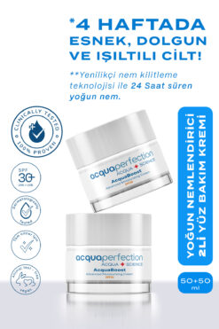 Acqua Perfection Yoğun Nemlendirici, Kırışıklık Karşıtı 2li Yüz Kremi Seti UVA-UVB Koruma