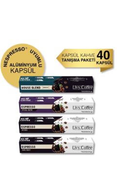 Livy Coffee Alüminyum Kapsül Nespresso® Uyumlu Kapsül Kahve 40 Kapsül