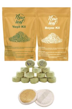 Newleaf 4'lü Arındırıcı Cilt Bakımı: Yeşil Kil 100 G Beyaz Kil 100 G Ruşur Taşı 4 Adet Ve Yüz Kabak Lifi