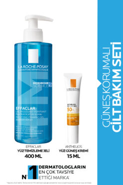 La Roche Posay Güneş Korumalı Cilt Bakım Seti : Effaclar Yüz Temizleme Jeli 400ml & Anthelios Yüz Güneş Kremi 15ml