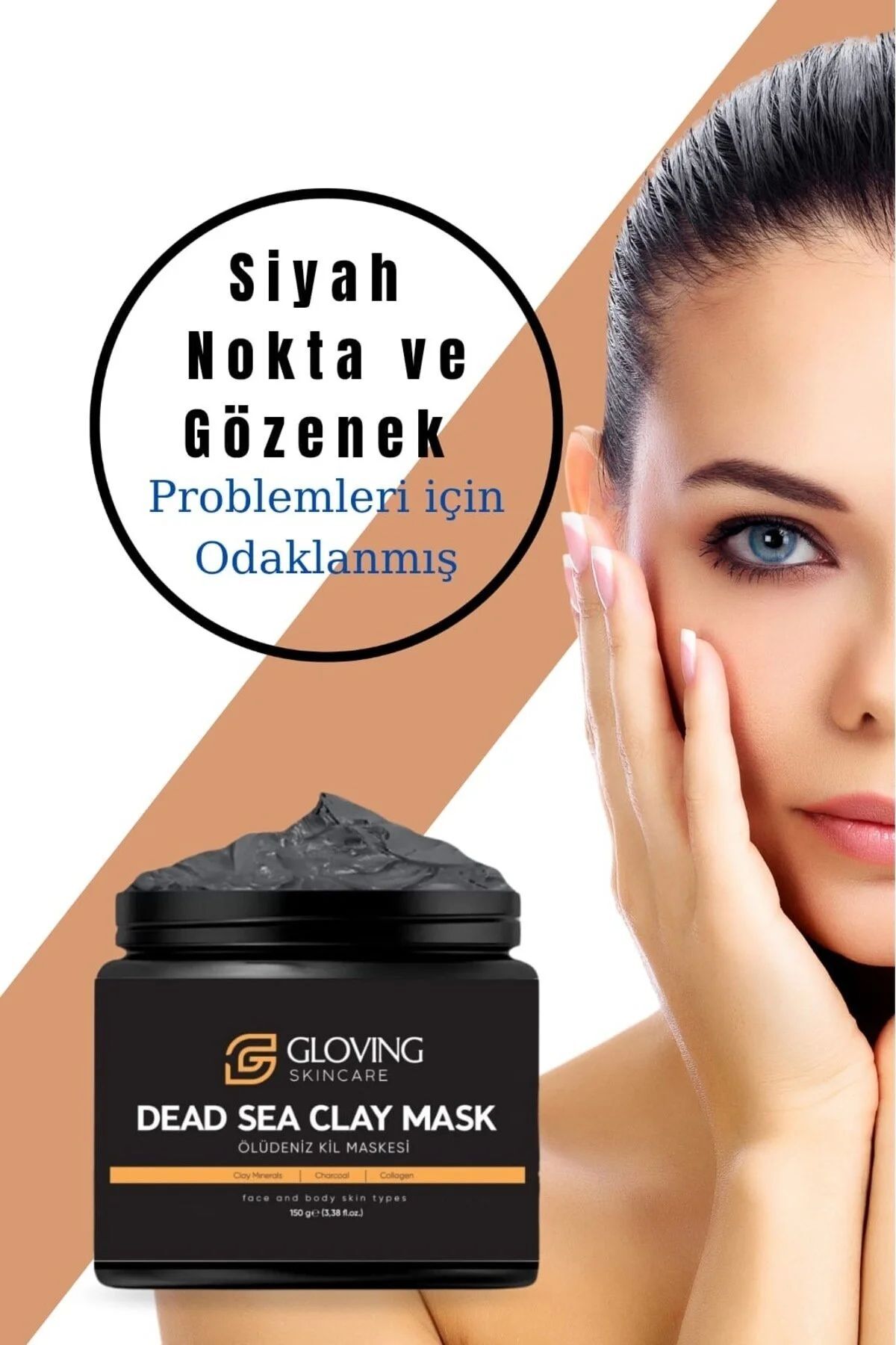 Glowingskıncare Gözenek Sıkılaştırıcı Yaşlanma Ve Siyah Nokta Leke,giderici Kolajen Ölüdeniz Kil Maskesi150 gr - Görsel 2