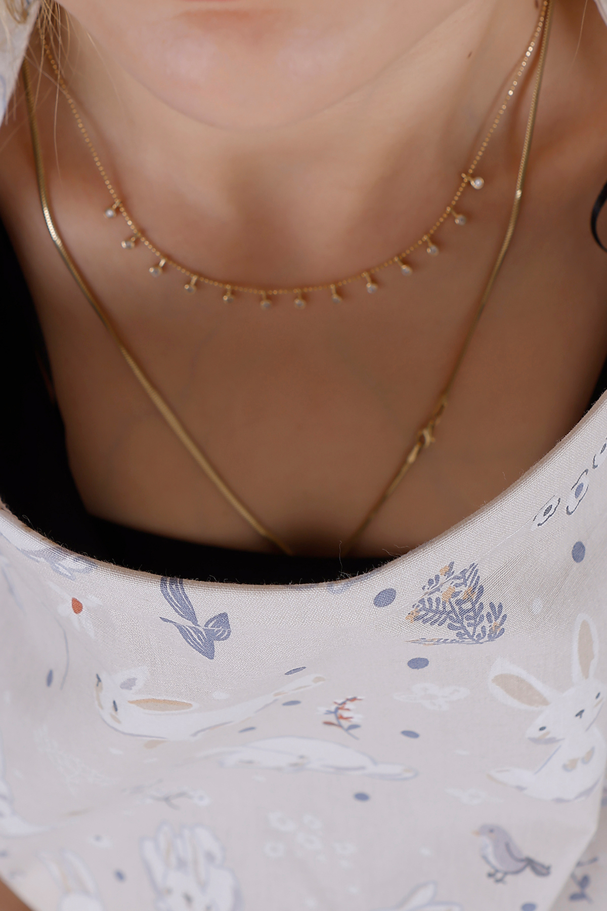 JUNİPERUS Fırfırlı Organik Tavşanlı Balenli Çok Amaçlı Emzirme Örtüsü - Görsel 3