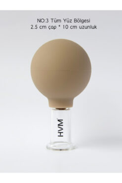 SULING Silikon Vakumlu Cam Yüz Masaj Kupası, Yüz Bölgesi Için No:3