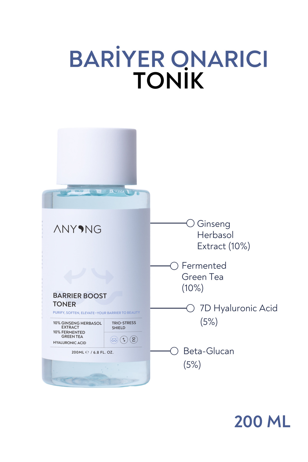 Anyong Bariyer Destekleyici ve Sakinleştirici Tonik 200 ml (Yeşil Çay & Ginseng Özü & Hyalüronik Asit) - Görsel 2