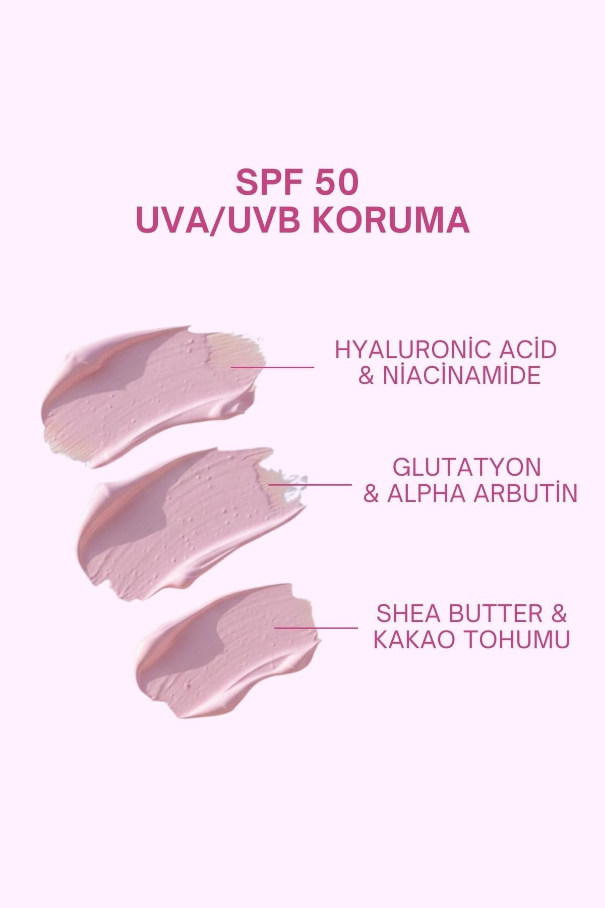 Novalyce Leke Karşıtı Ton Eşitleyen Spf 50+ Pembe Renkli Güneş Kremi - Görsel 3