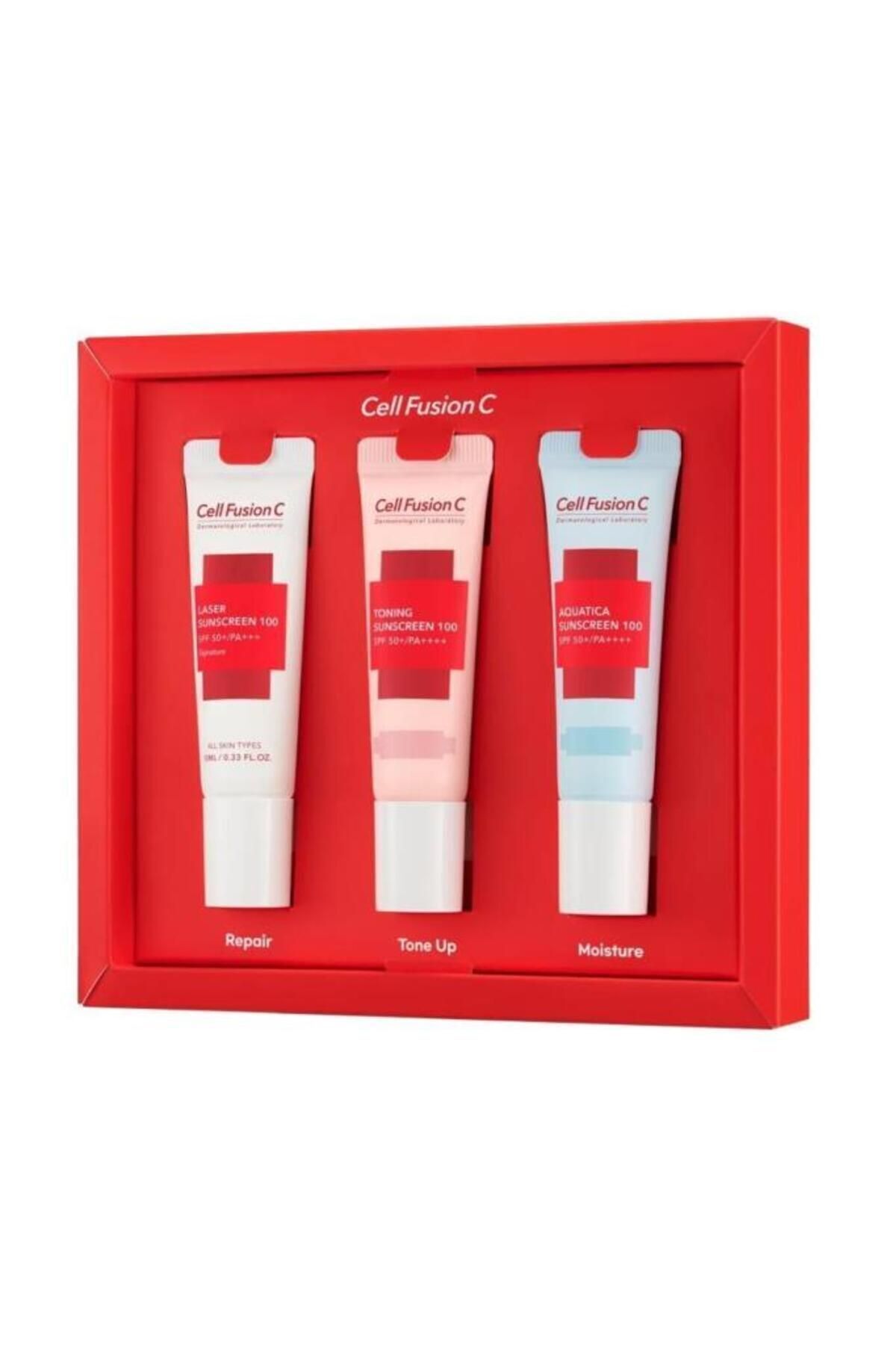 Cell Fusion C Sunscreen 100 Spf 50 Tüm Cilt Tipleri Için Güneş Kremi Seti 3 X 10 ml