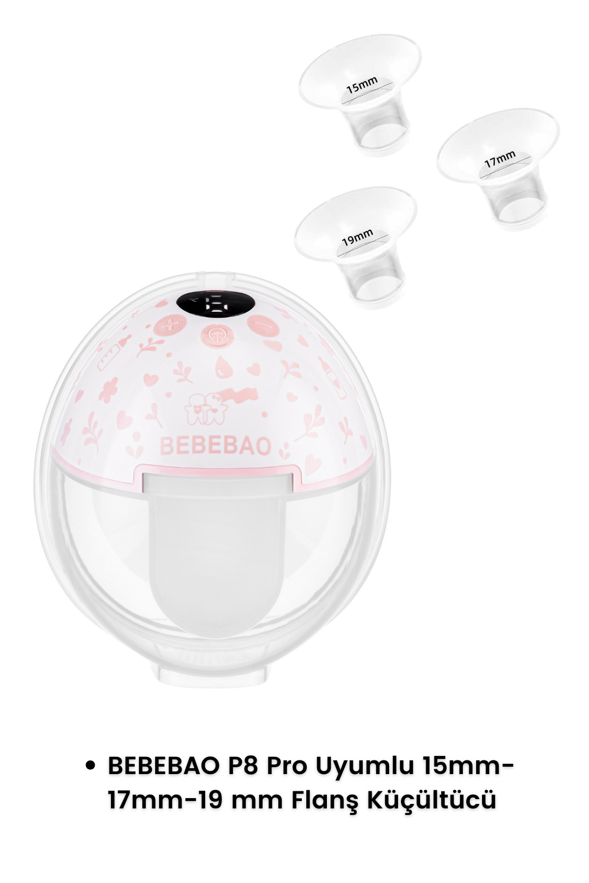 BEBEBAO Silikon Başlık Flanş Küçültücü 15-17-19 mm (P8 Pro Uyumlu) - Görsel 3