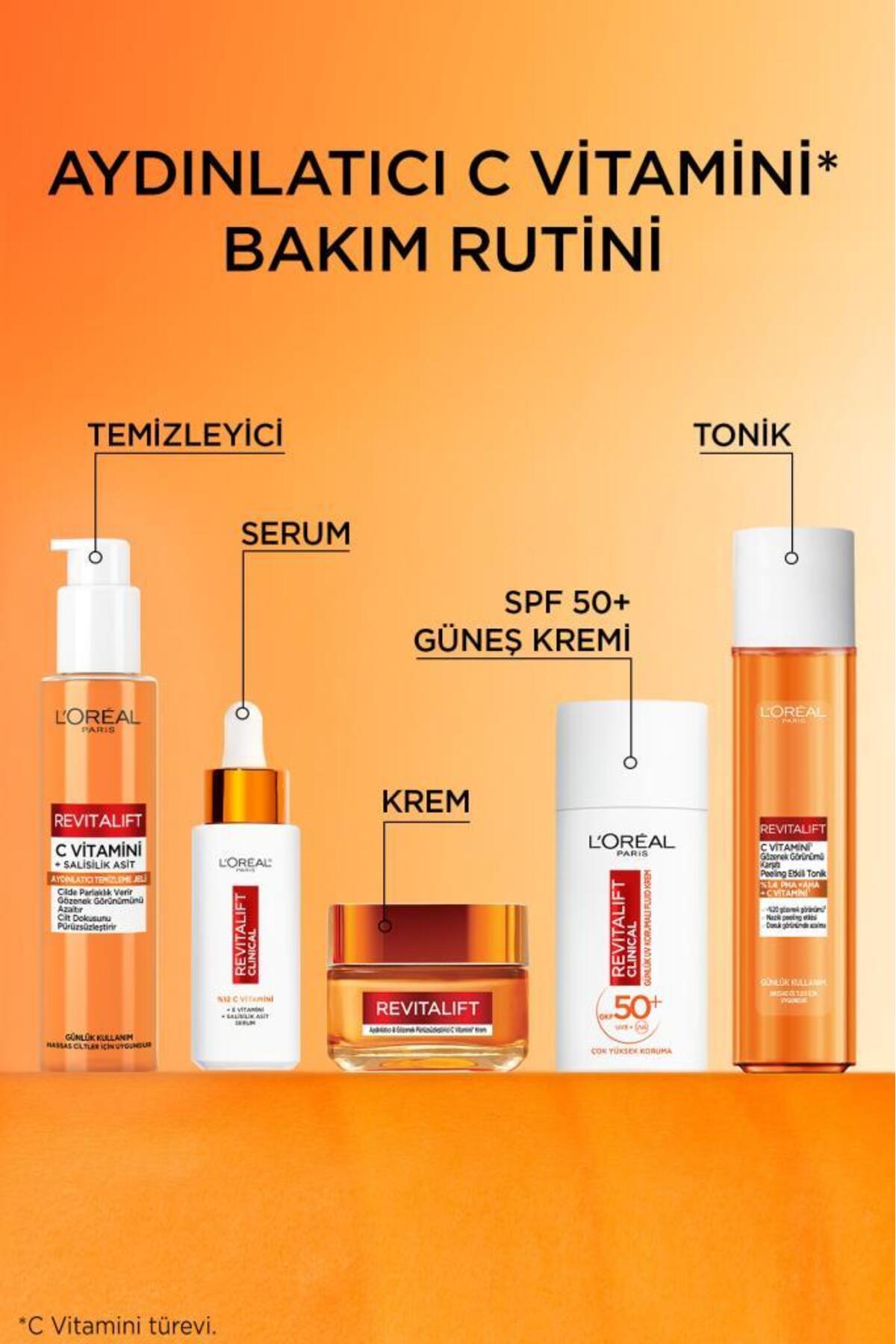 L'Oreal Paris Revitalift C Vitamini Gözenek Görünümü Karşıtı Peeling Etkili Tonik 180ML - Görsel 2