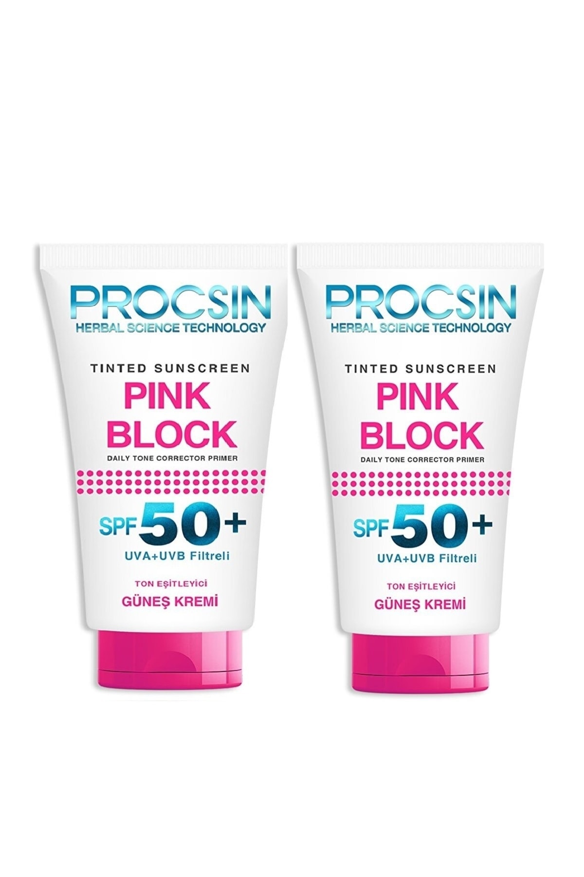 PROCSIN Pink Block Aydılantıcı Spf50+ 2x50ml Güneş Kremi