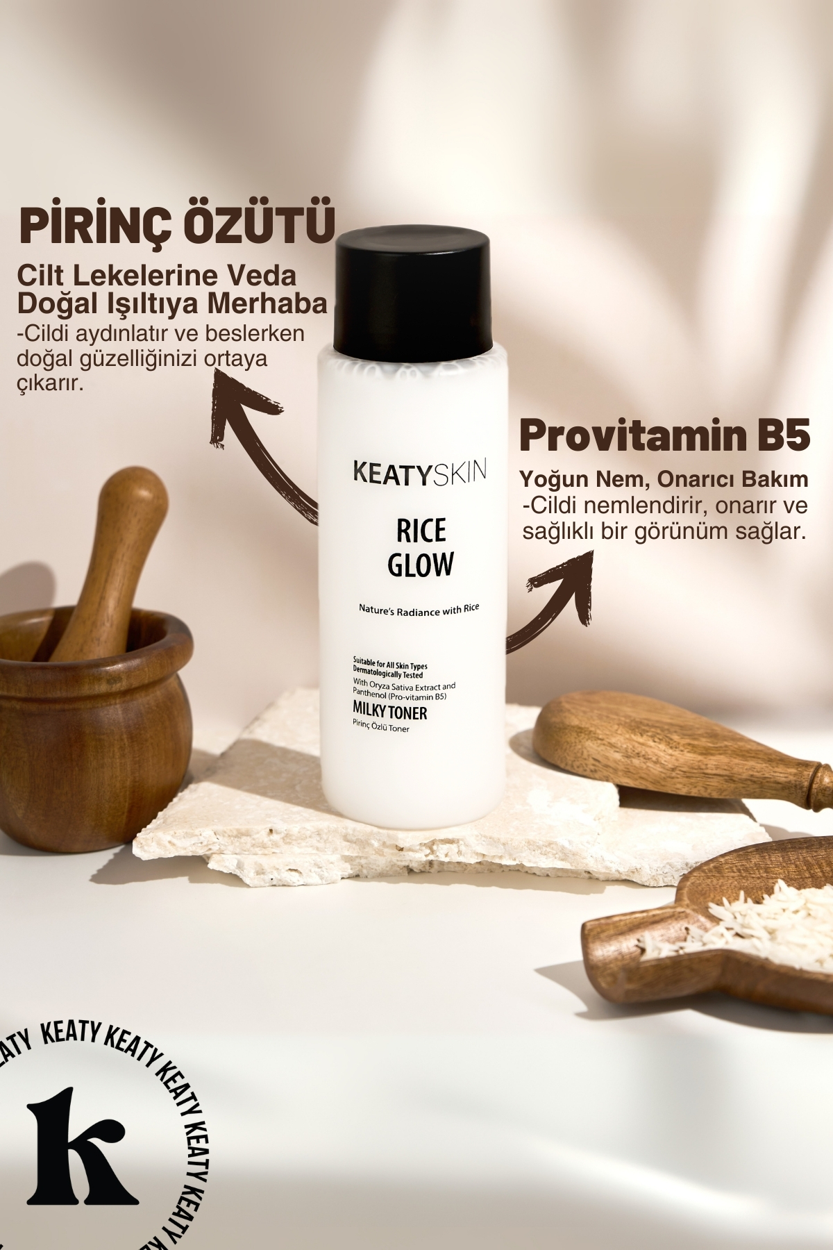 KEATY Pirinç Özlü Aydınlatıcı Nemlendirici Leke Karşıtı Milky Rice Toner | 200ml - Görsel 3