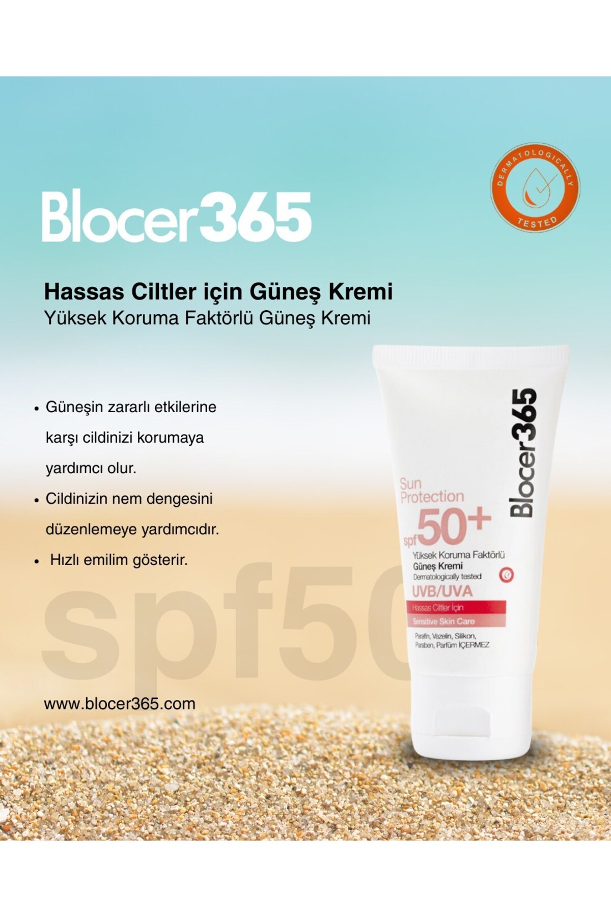 Bioliq Blocer365 Hassas Cilt SPF50+ Güneş Kremi 50 ml