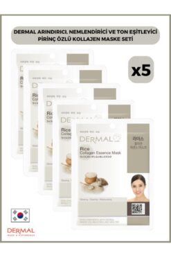 Dermal Arındırıcı, Nemlendirici Ve Ton Eşitleyici Pirinç Özlü Kollajen Maske 23 Gr 5 Adet