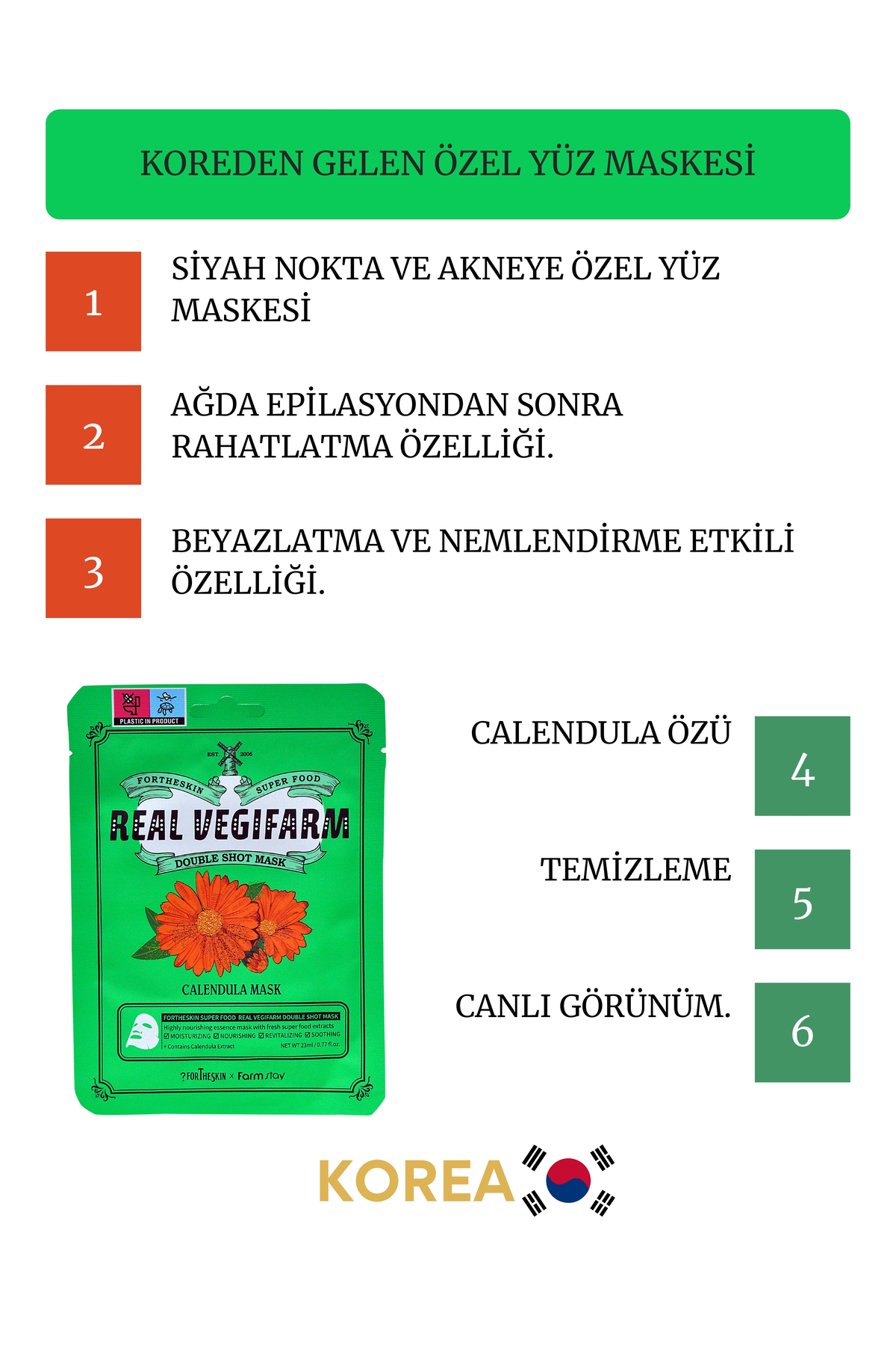 JEJUDO Calendula Mask–Jejudo Kore Menşeli Yatıştırıcı & Nemlendirici Yüz Maskesi, Tahriş Olmuş Ciltler - Görsel 2