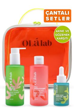 OlaLab Akne Ve Siyah Nokta Karşıtı Gözenek Sıkılaştırıcı Çanta Hediyeli Cilt Bakım Seti