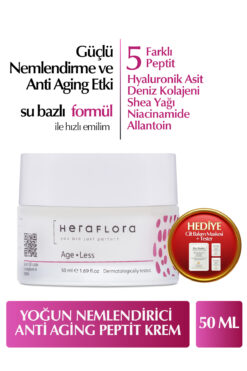 Heraflora Su Bazlı Yaşlanma Ve Kırışıklık Karşıtı Yüz Kremi 50 ml Hyalüronik Asit, Kolajen, Peptit