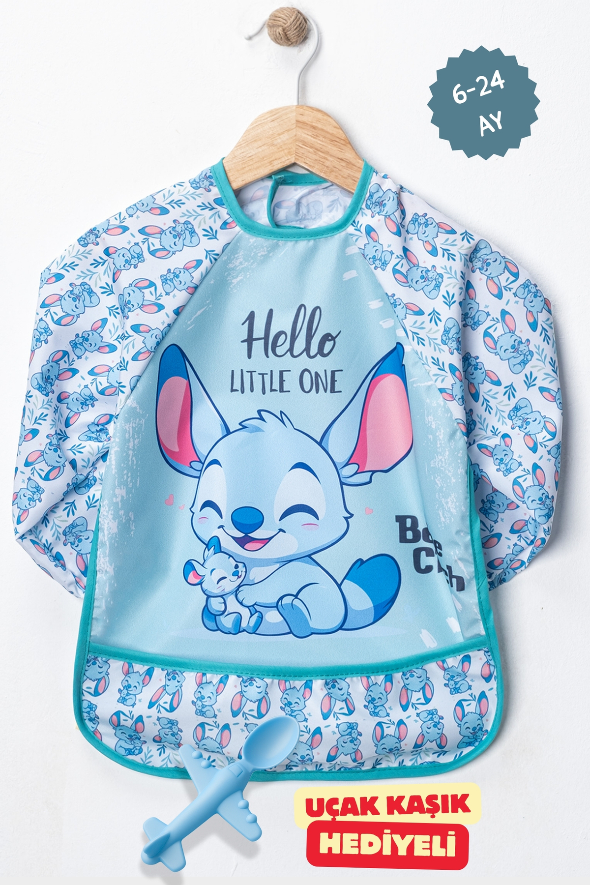 BibKing Uzun Kollu Giyilebilir Sıvı Geçirmez Aktivite ve Mama Önlüğü Su Geçirmez Bebek Önlük