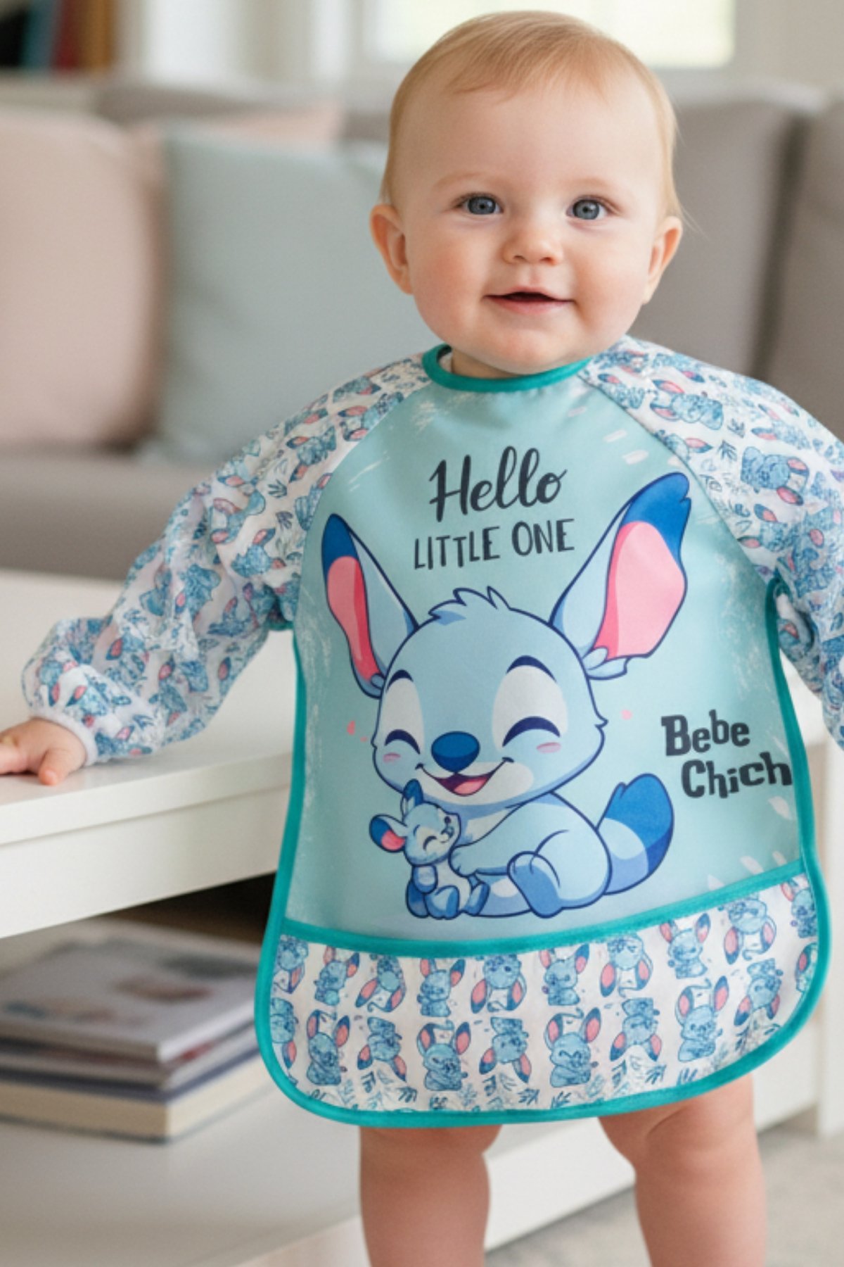 BibKing Uzun Kollu Giyilebilir Sıvı Geçirmez Aktivite ve Mama Önlüğü Su Geçirmez Bebek Önlük - Görsel 3