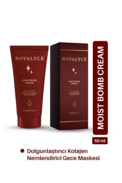 Novalyce Moist Bomb Cream Dolgunlaştırıcı Kolajen Gece Nemlendirici Maskesi